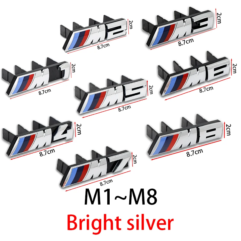 3D ABS Auto-Frontnierenkühlergrill-Emblem-Abzeichen-Buchstaben 1 2 3 4 5 6 7 8 Glänzend Schwarz Chrom Universal Auto-Außentuning-Zierleiste – Detail 1