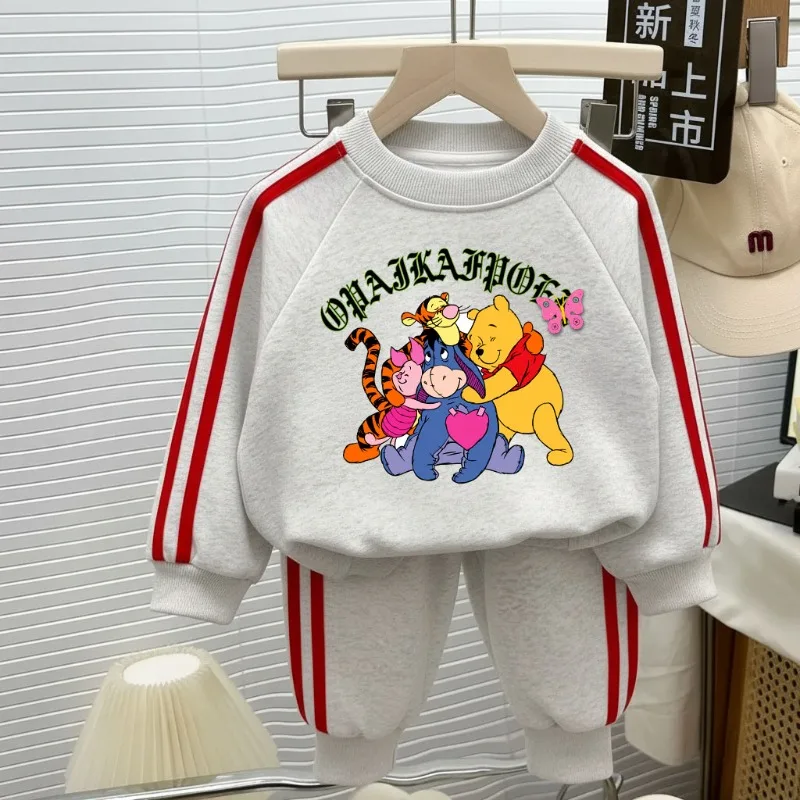 2026 Spring New Style Boys Casual Sweatshirts Set Girls O Neck Hoodies Long Pant Two Piece Children's Fashion Tracksuit Running