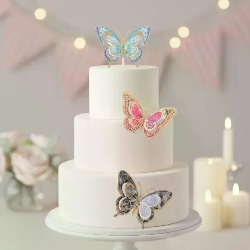 12Pcs Hollow Colorful Butterfly Stickers Self Adhesive Waterproof for Creative Projects
