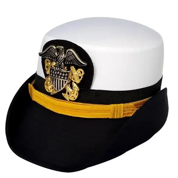 Chapeau blanc de la marine américaine pour femmes, casquette d'officier, services.com Marine, printemps