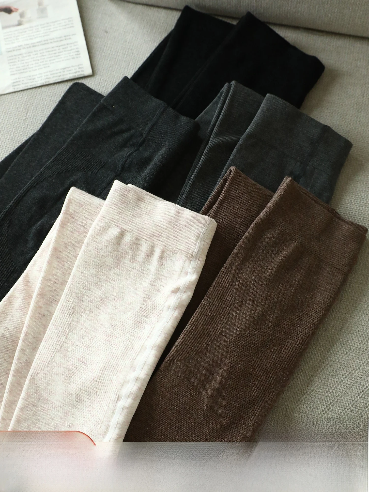 

High Elastici Leg Beautifng Panhose Women's Base Layer Tight Pants Pumpkin Valley l Waist Elastic Fabric