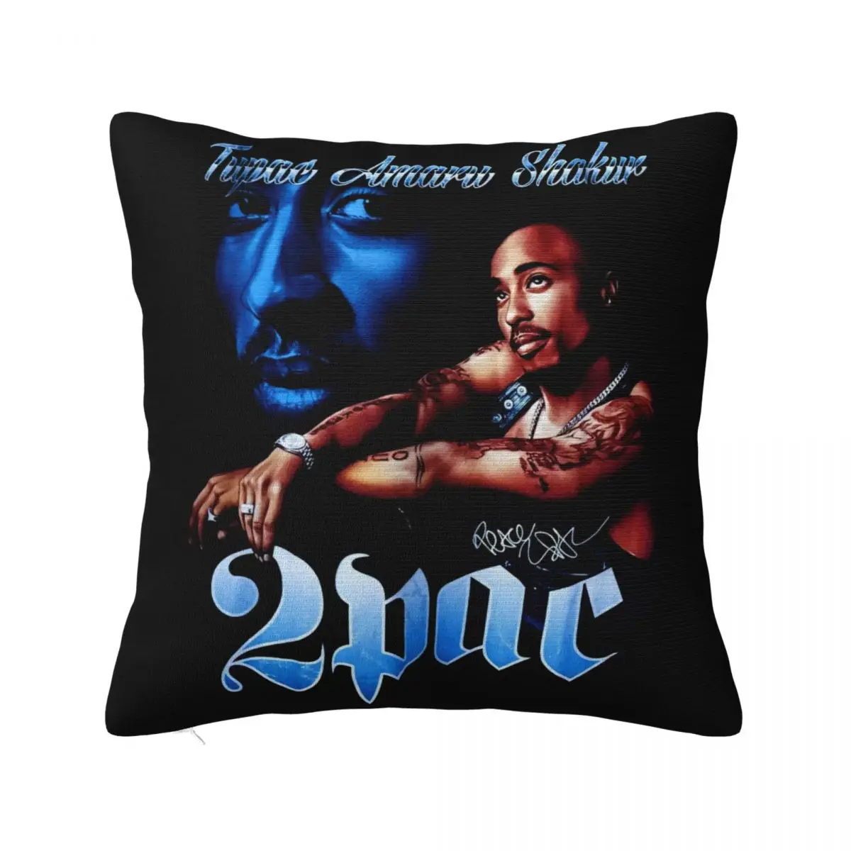 Vintage 90S 2Pac Tupac Shakur Long Beach Navy 23 L819 Woman Spring Humour Splicing Original Cartoon Farmhouse Pillow Case