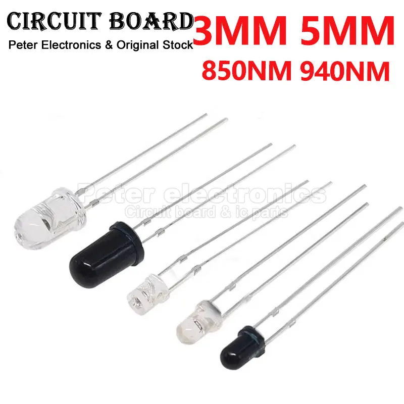10 sztuk F3mm F5mm LED dioda elektroluminescencyjna na podczerwień światło 850nm 940nm odbiornik podczerwieni emiter fotodioda fototranzystor dla Arduino DIY