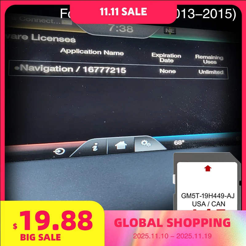 

GM5T-19H449-AJ for Lincoln MKS from 2013 to 2015 Cover USA CAN Mex Navigation SD Map 32GB Memory Card