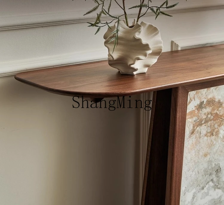 FG good-looking  black walnut bar case all log minimalist entrance table simple retro style table