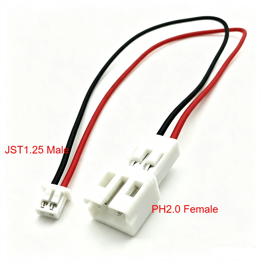 10pcs Mx1.25 Male to Ph2.0 Female Terminal Wire Adapter Cable SH 1.25 Male  To 2.0mm Female Convert Extension Cable 2p 3p 4p