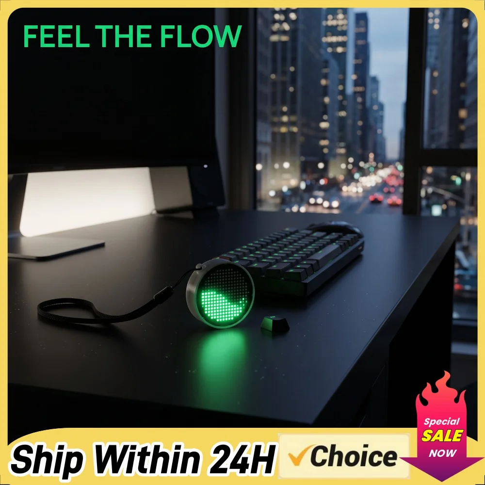 Round Pendant LED Lamp Water Flow Ambiance Light Round LED Liquid Motion Ambient Light for Gaming Room Sports Desk Decor
