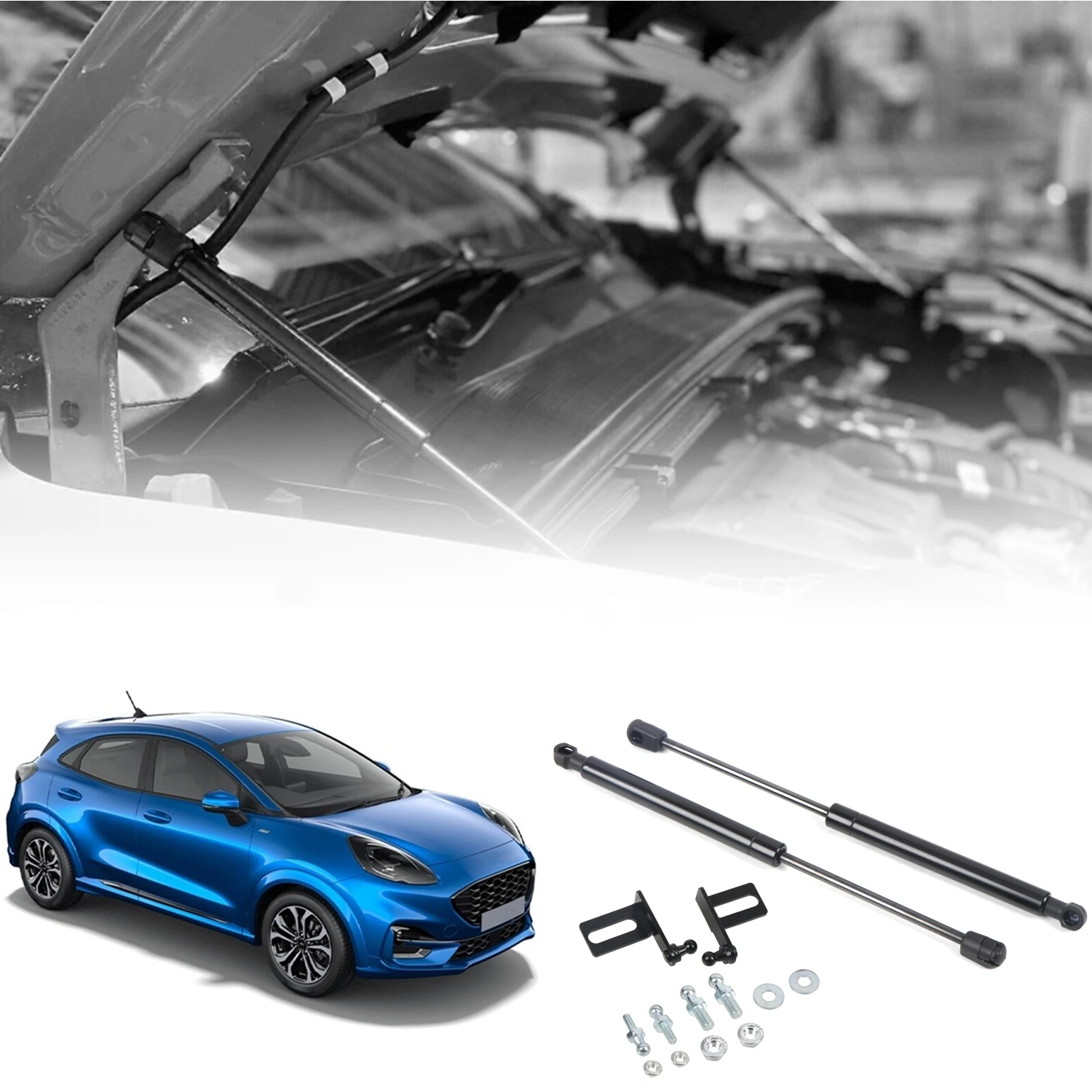 CARTRIMHOME pour Ford PUMA ST, ST-Line 2019-2024 Amortisseurs de capot avant, vérins de capot, amortisseurs, supports de levage