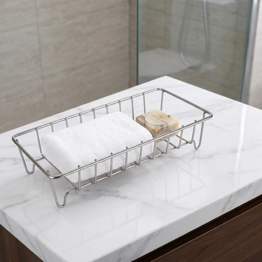 304 Edelstahl Rostfreies Badezimmer- und Küchenregal Abfluss-Aufbewahrungskorb für Haus, Bad und Küche – Detail 2