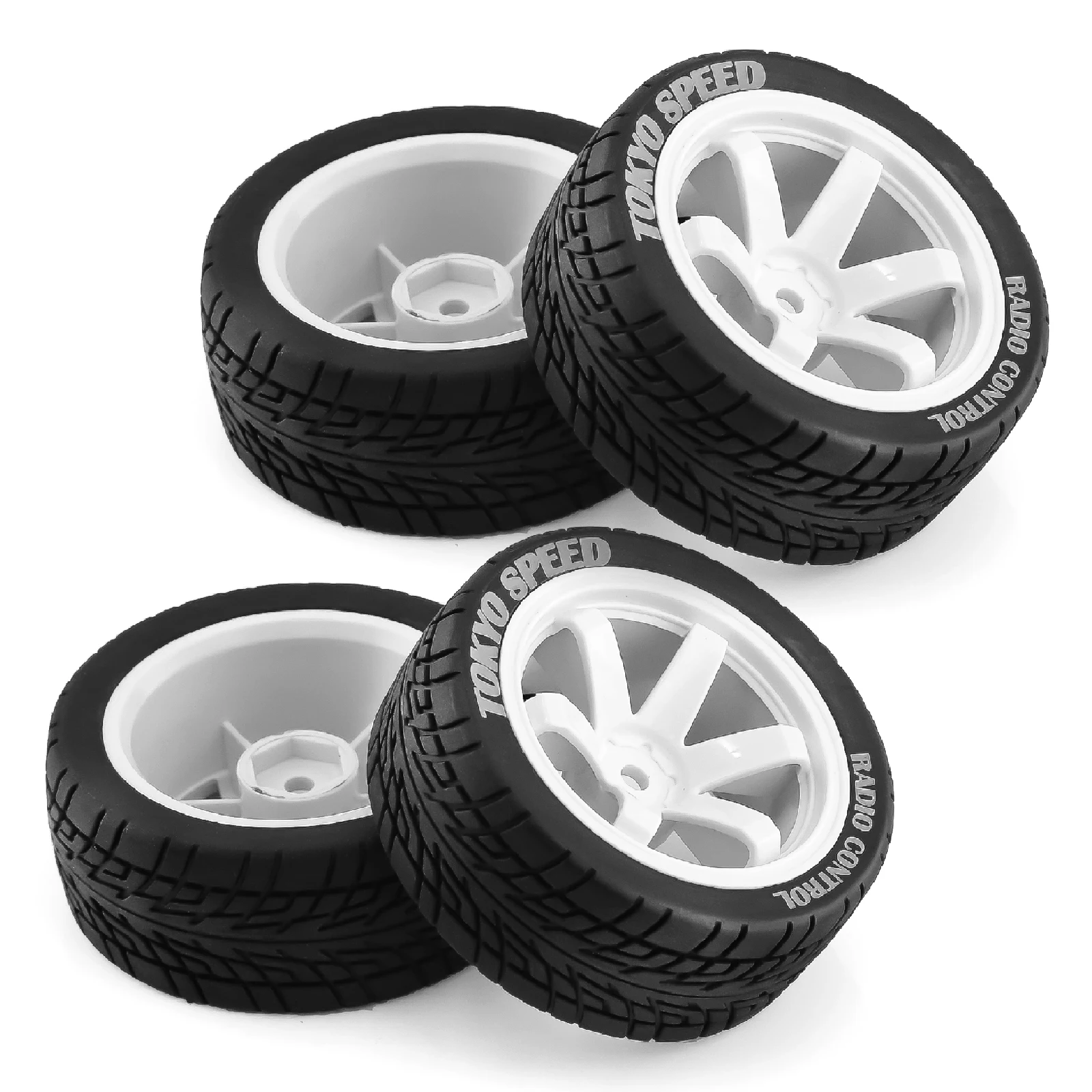 1/10 RC On Road Tires And Wheels 12mm Hex Rally Racing Tyres For 1:10 Scale Touring Street Car Tamiya TT01 TT02 XV01 TA06 A959