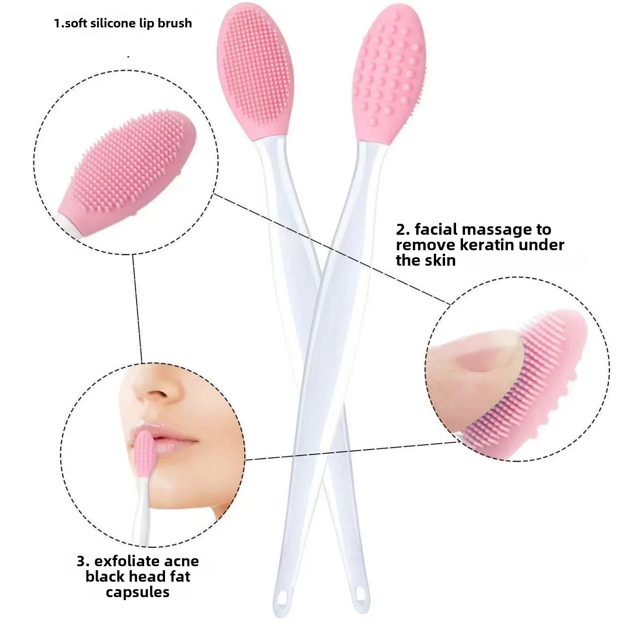 Brosse de maquillage en silicone pour le visage, élimination des points noirs, fréquence d'extinction de l'acné de la peau, massage des doigts, antarctique books