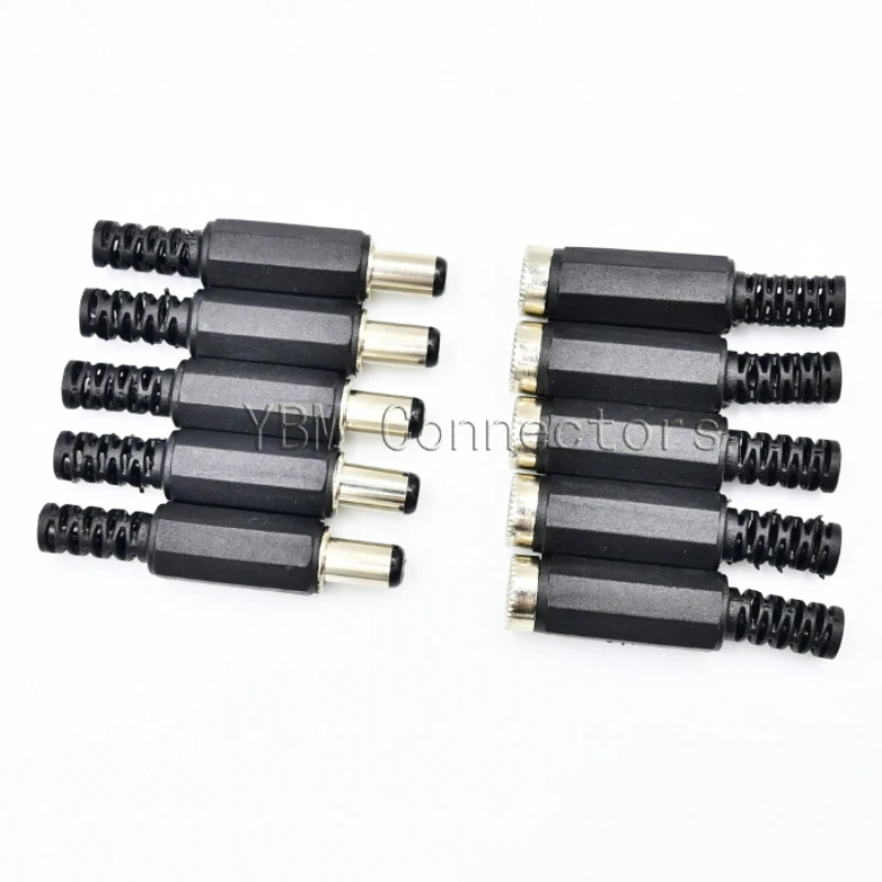 

10pcs High quality DC Connector 2.5/2.1*5.5mm Power Jack DC Power Conector 5.5x2.1/5.5x2.5mm Male&Female