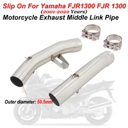 Connecting 51mm Moto Muffler Slip On For Yamaha FJR 1300 2001 - 2022 FJR1300 Motorcycle Exhaust System Muffler Middle Link Pipe