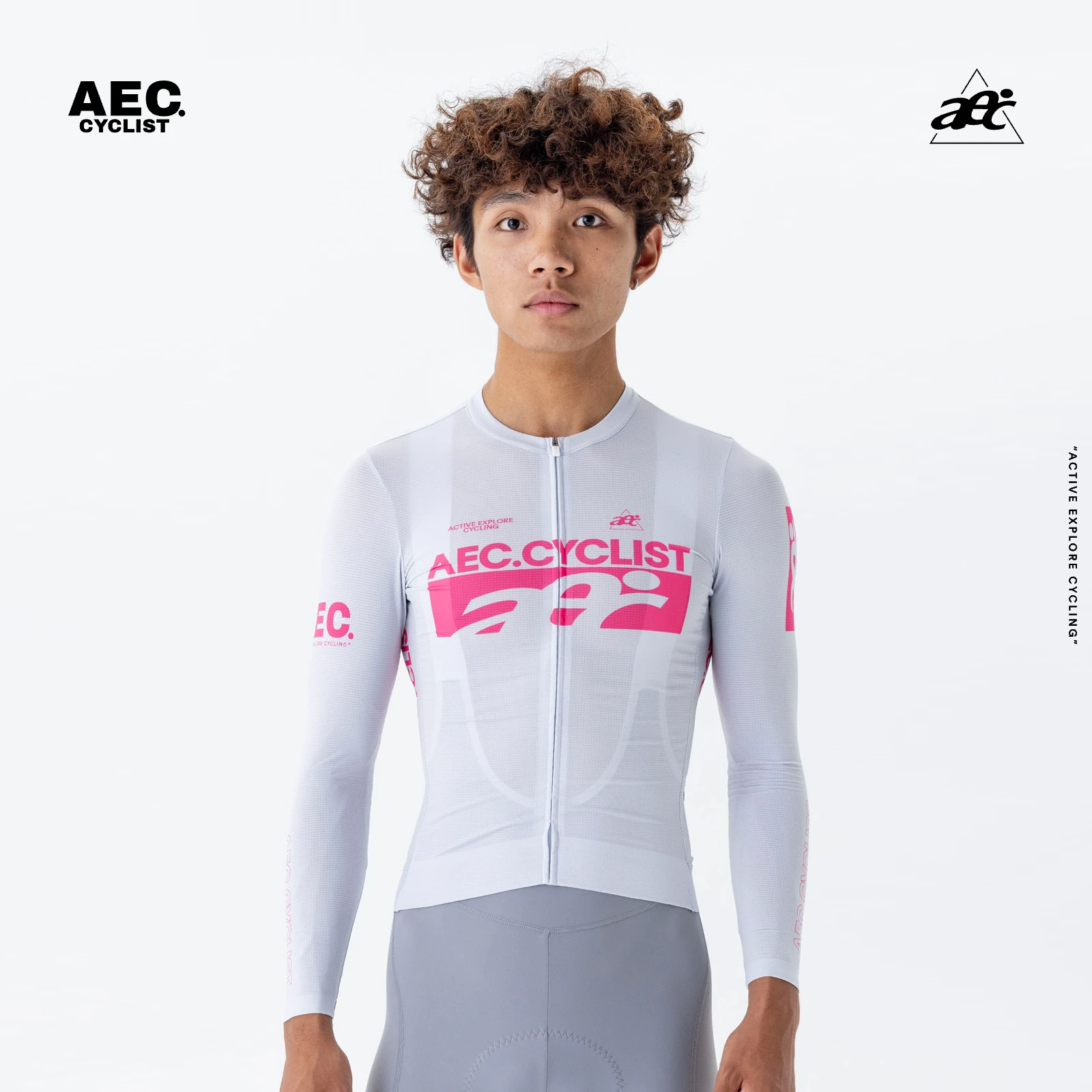 

AEC Men's Long Sleeve Cycling Jersey Full Zipper Slim Fit Road Bike Clothes Freedom Series Back Pocket MTB Bicycle Jersey
