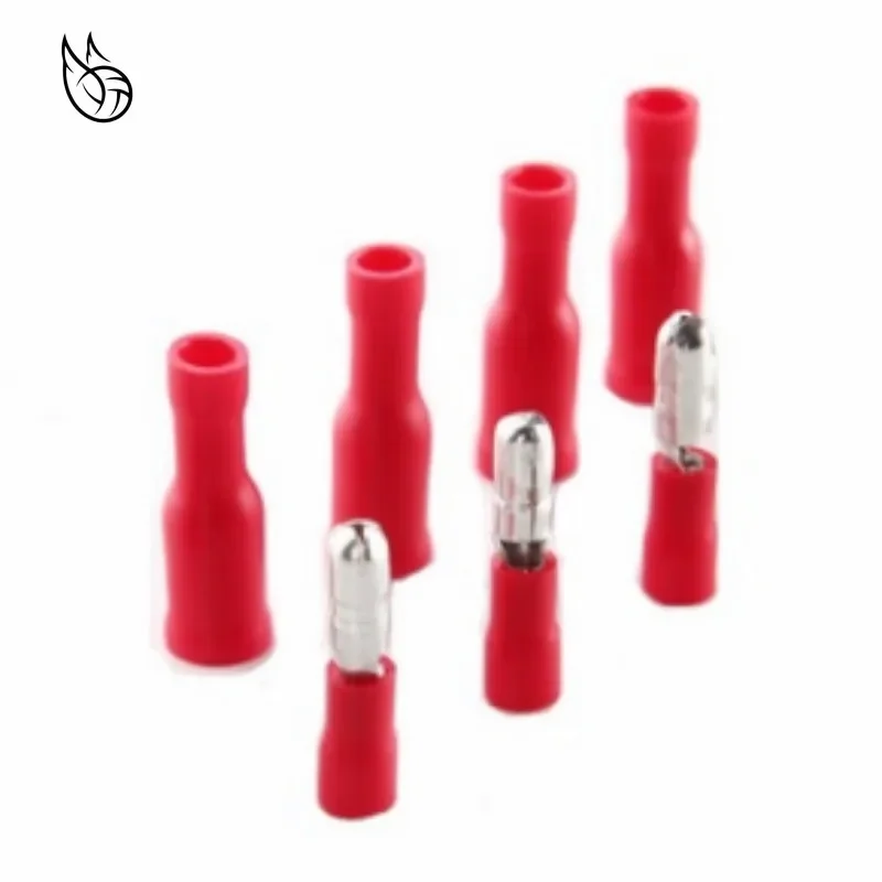 50pcs Red Male Female Bullet Insulated Connector Crimp Terminals Wiring Cable Plug FRD1.25-156 FRD1-156 MPD1.25-156 MPD1-156