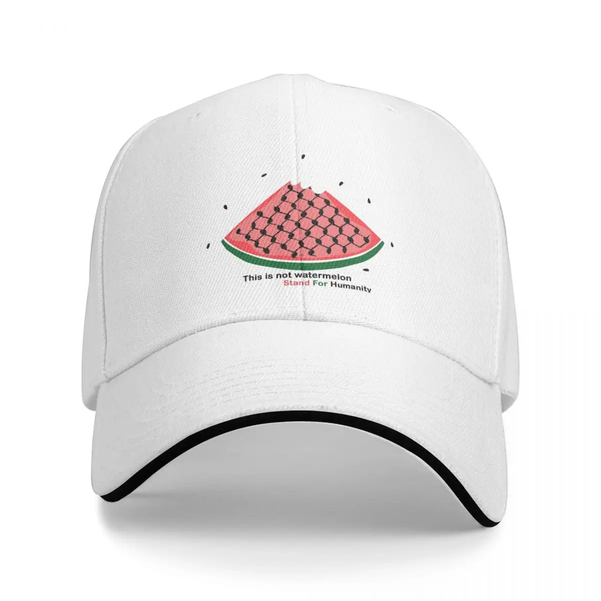 Baseball Caps Keffiyeh This Is Not A Watermelon Merchandise For Unisex Magritte Parody Watermelon Trucker Hats Casual Headwear