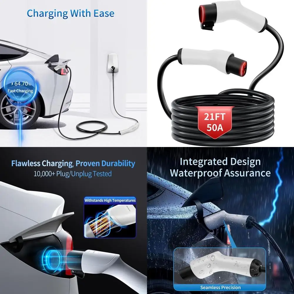 

Удлинитель для Tesla 240 В, совместимый с Tesla Model X/Y/3/S, удлинитель для зарядки длиной 21 футов, 50 А, для Tesla Home Chargi