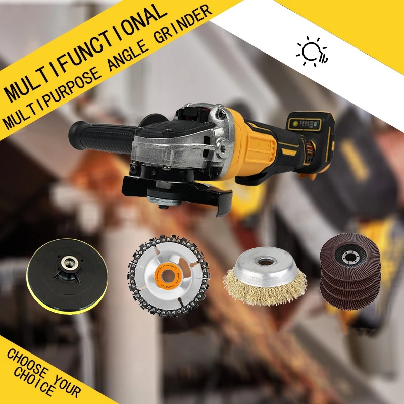 Imagem -03 - Brushless Lithium Angle Grinder 125 mm Engrenagens Elétrica Cordless Polimento Corte Retificadora M14 Ferramentas para Dewalt Bateria