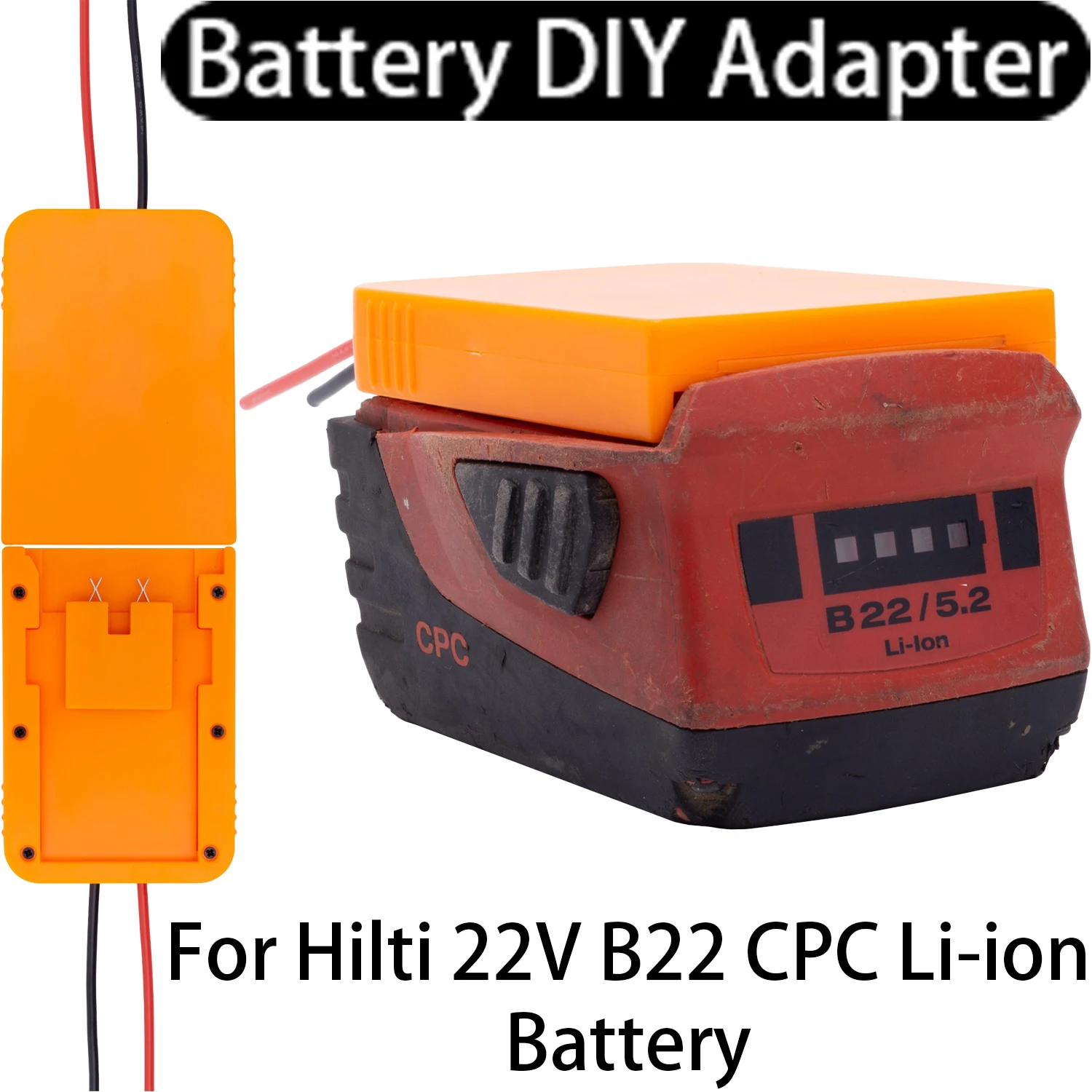 DIY Adapter for Hilti 22V B22 CPC Li-ion Battery 14 AWG Wire Gauge DIY Adapter to Transform Motor Power Supply Tool Accessory