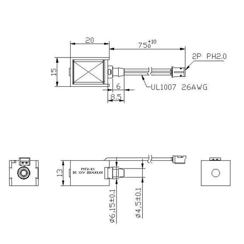 Mini válvula solenoide eléctrica pequeña de 3V-6V CC, válvula de Control de flujo de aire Micro normalmente cerrada N/C, válvula de vacío para extractor de leche