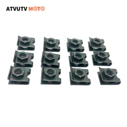 12pcs 24pcs M6 Motorcycles Screw Fastener Clips U-Type Clip With Nut Anti-rust Protection Clip Screw Buckle
