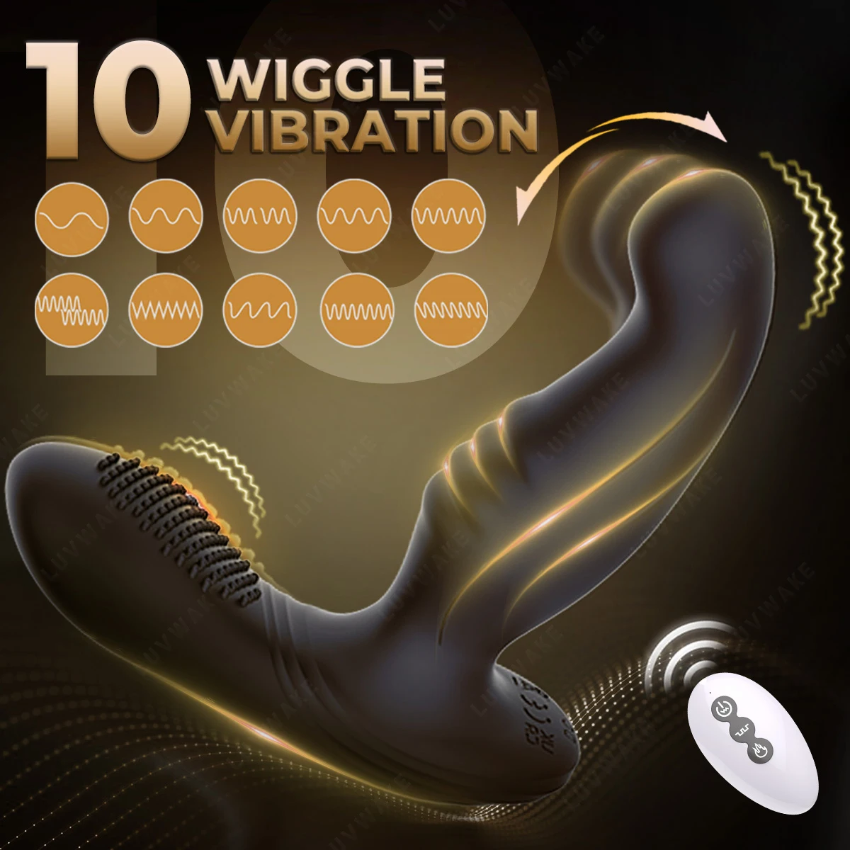 10 Wiggling Anal Plug Butt Plug Prostate Massager Male Sex Toys for Men Sex Toy Anal Vibrator Adult Toys Anal Dildo for Couples