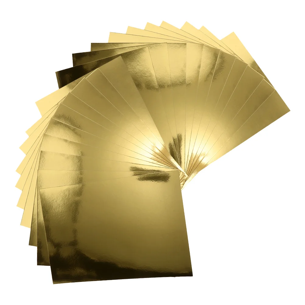 

5 Packs A4 Gold Mirror Cardstock Paper Metallic Reflective Sheets For Diy Crafts Scrapbooking Wedding Invitations Easy Fold