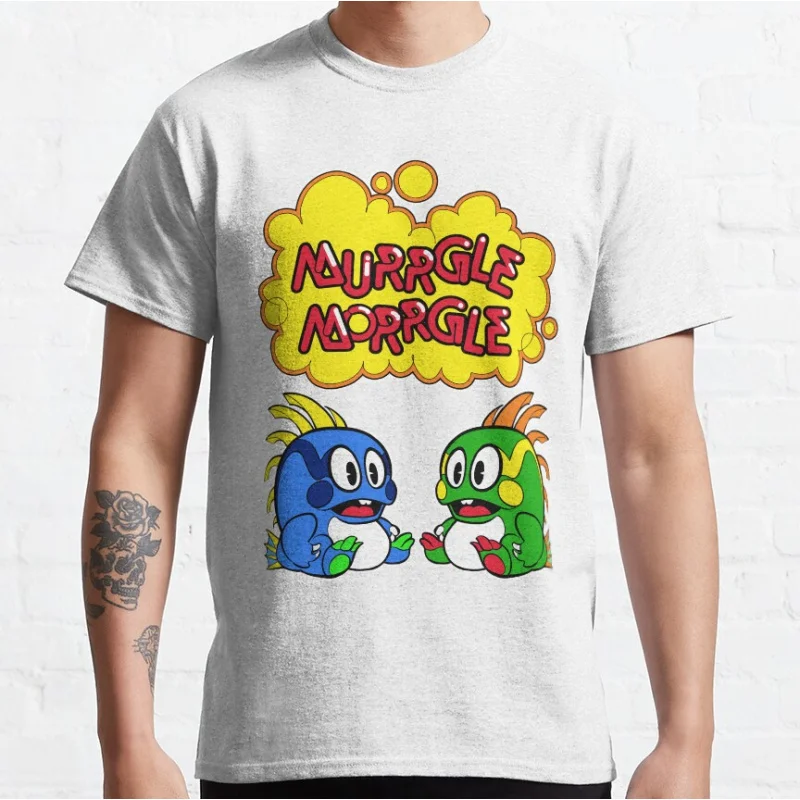 

Murrgle Morrgle 80s Vintage Kawaii Japan Arcade game Bubble Bobble Retro Cute Dragon graphic t shirts large size tops