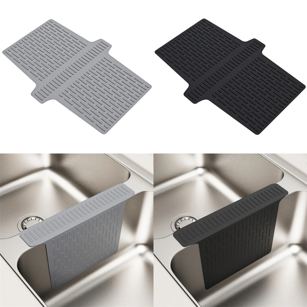 1pcs Silicone Sink Saddle Mat Kitchen Sink Protector Divider Mat Heat Resistant Coaster Multi-function Kitchen Tool