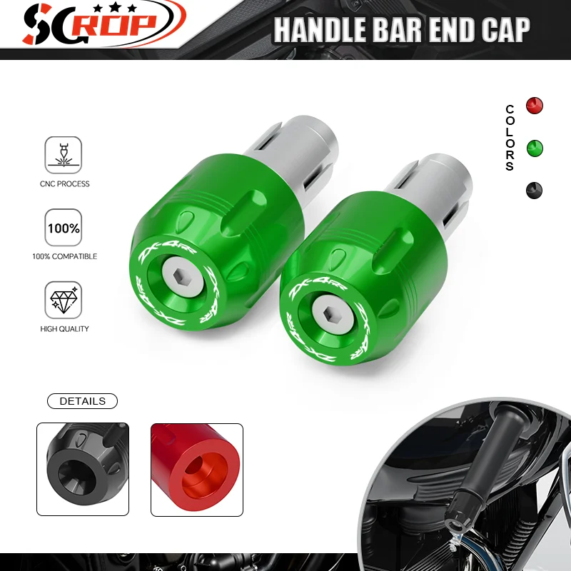 

zx4r 4rr zx6r zx10r 25r 7/8" 22mm Motorcycle CNC Counterweight Handlebar Gips Sliders Ends Cap For ZX-4R ZX4RR ZX-6R ZX10R ZX25R
