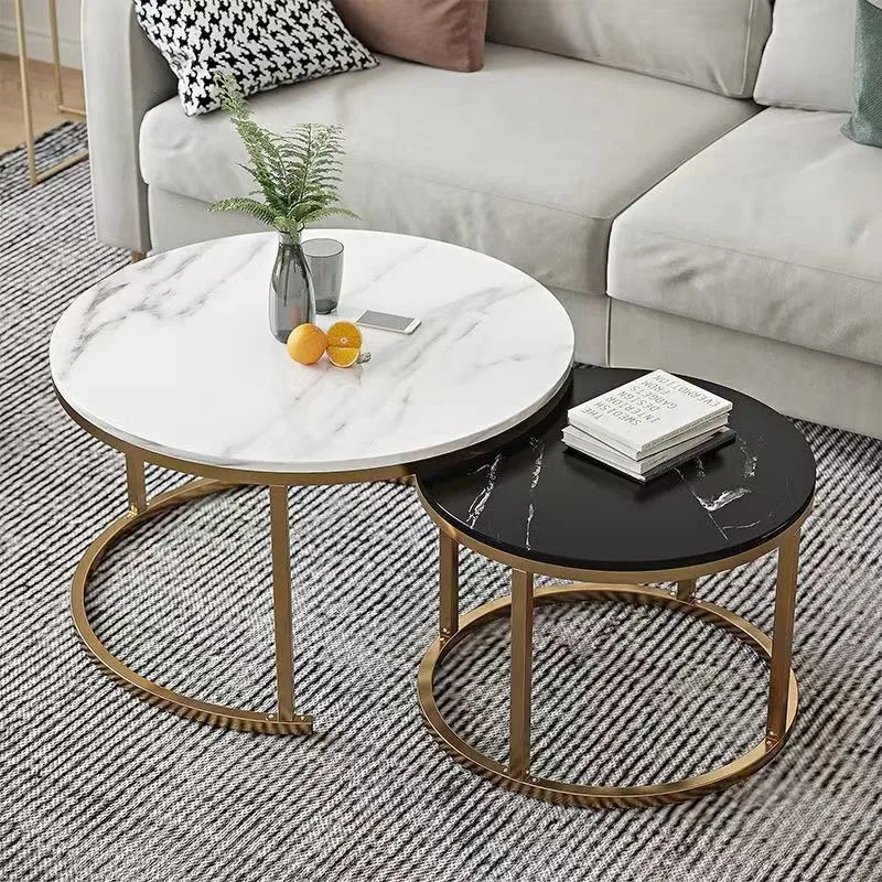 Nordic Simple Coffee Table Modern Creative Home Round Coffee Table Living Room Advanced Sense Iron Art Light Luxury Size Circle