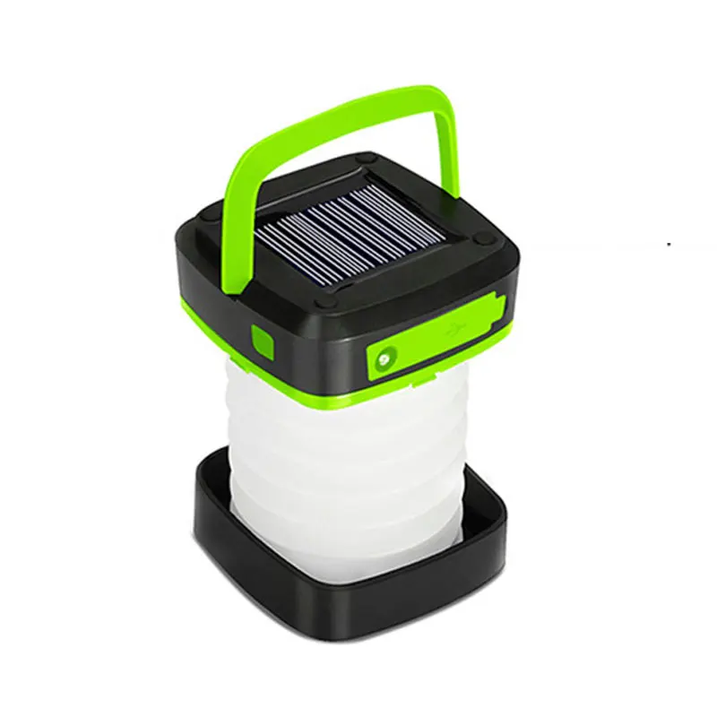 Solar Camping Light Foldable Waterproof USB Rechargeable Lantern 3Modes LED Flashing Lamp Fishing Travle Outdoor Tent Power Bank