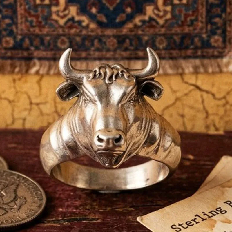 

Buy 3 Get 1 Free On silver ring the bull raises its head. Horns curve in arcs of power nose ring gleaming with earth's steadines