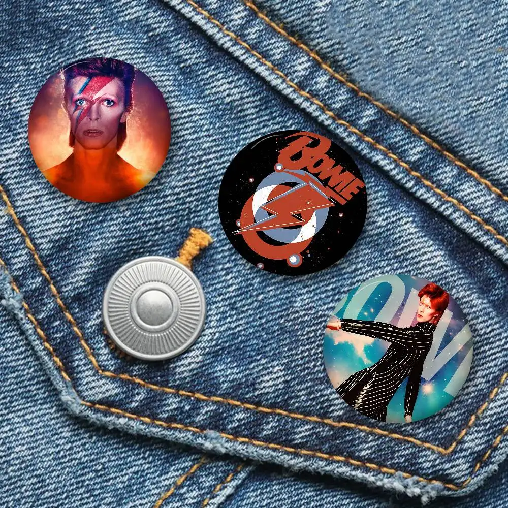 Hot Singer D-David B-Bowie Soft Button Pin Round Metal Badge Lapel Pin Parts Gift Friends Kid Jewelry