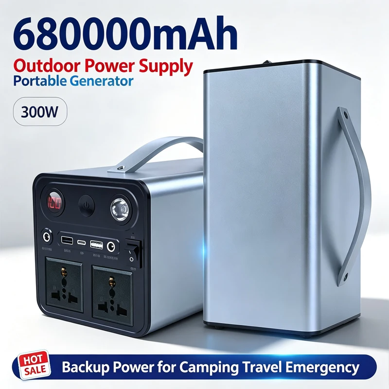 68000mAh 110V/220V 300W Portable Power Station Powerful Emergency Power Supply Outdoor Camping External Spare Battery For Laptop