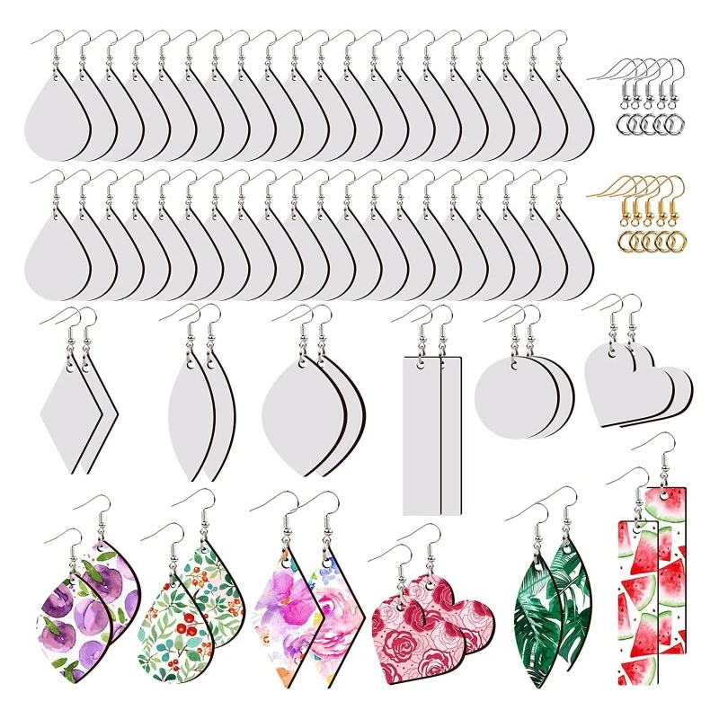 260Pcs Sublimation Printing Earring Unfinished Waterdrop Transfer Earring