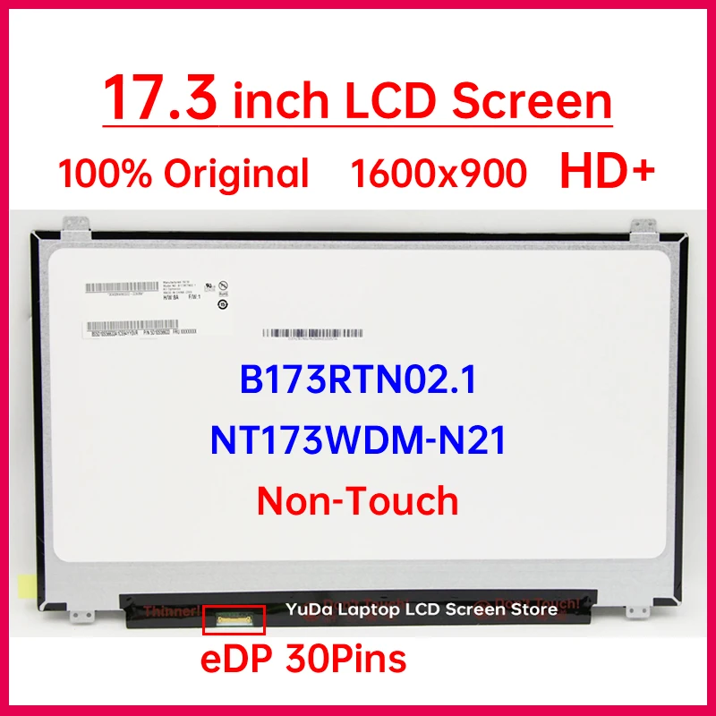 

17.3" Laptop LCD Screen NT173WDM-N21 B173RTN02.1 For Lenovo ideapad 320-17ABR 17AST 17IKB 17ISK Display Matrix Panel Replacement