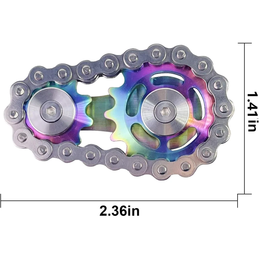 Tandwielen Koppeling Fiets Ketting Nieuwigheid Fidget Blok Kinetische Bureau Edc Speelgoed Roestvrijstalen Tandwiel Vinger Spinners