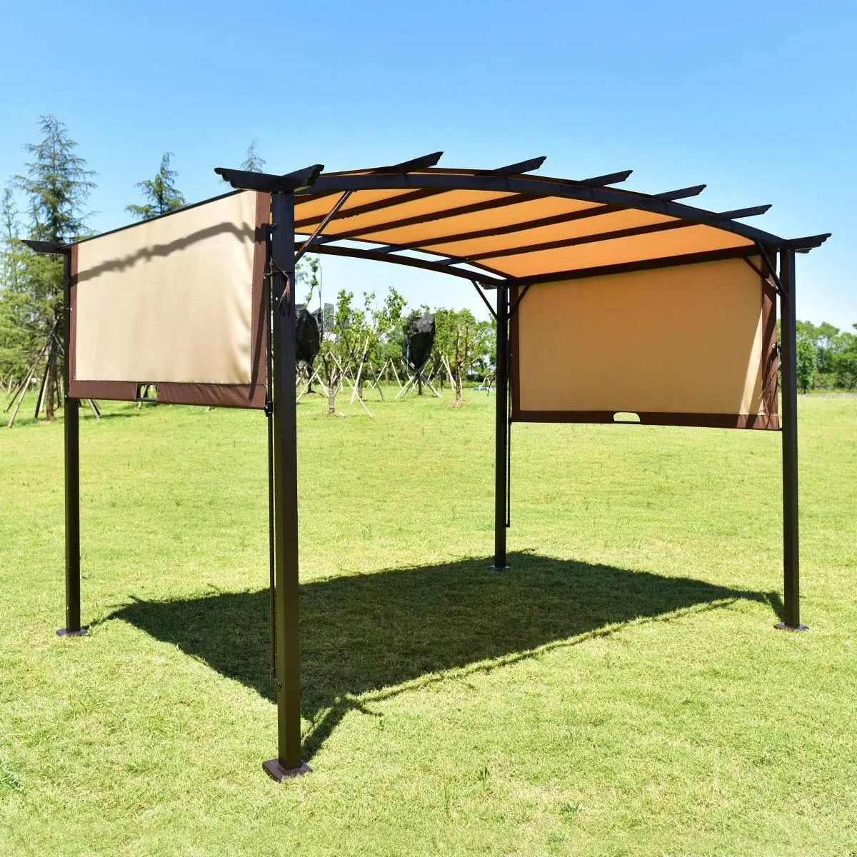 Metal Pergola Gazebo Canopy 12x9ft Grape Trellis Frame Outdoor Patio Garden, Customized