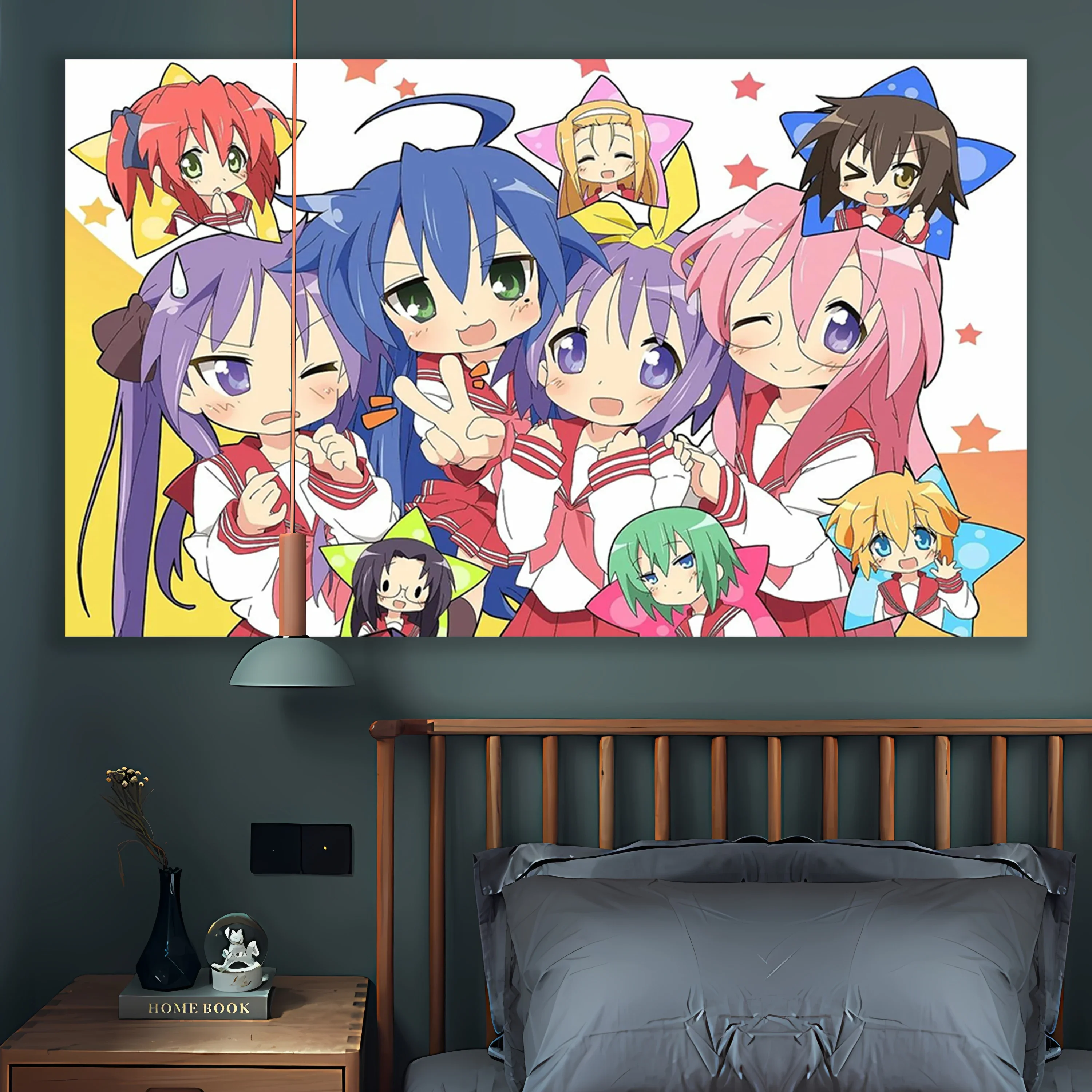 Kawaii Anime Tapestries Lucky Star Izumi Konata Japanese Home Decor Wall Hanging Carpets Bedroom Background wand decoratie boho