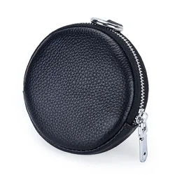 Leather Coin Purse Key Zero Wallet Round EDC Pouches Little Change Wallet Wireless Headset Storage Pack Small Pouch Accessories