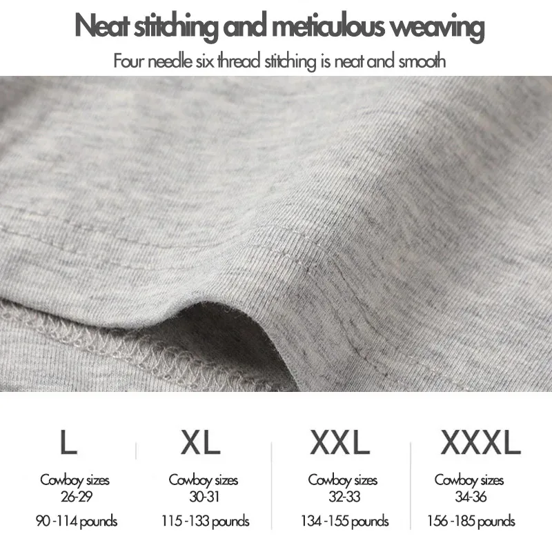 1pcs Men's Boxer Shorts Flat angle Underwear Men's Panties Breathable Male Underpant Cotton Men Underwares 40-105kg