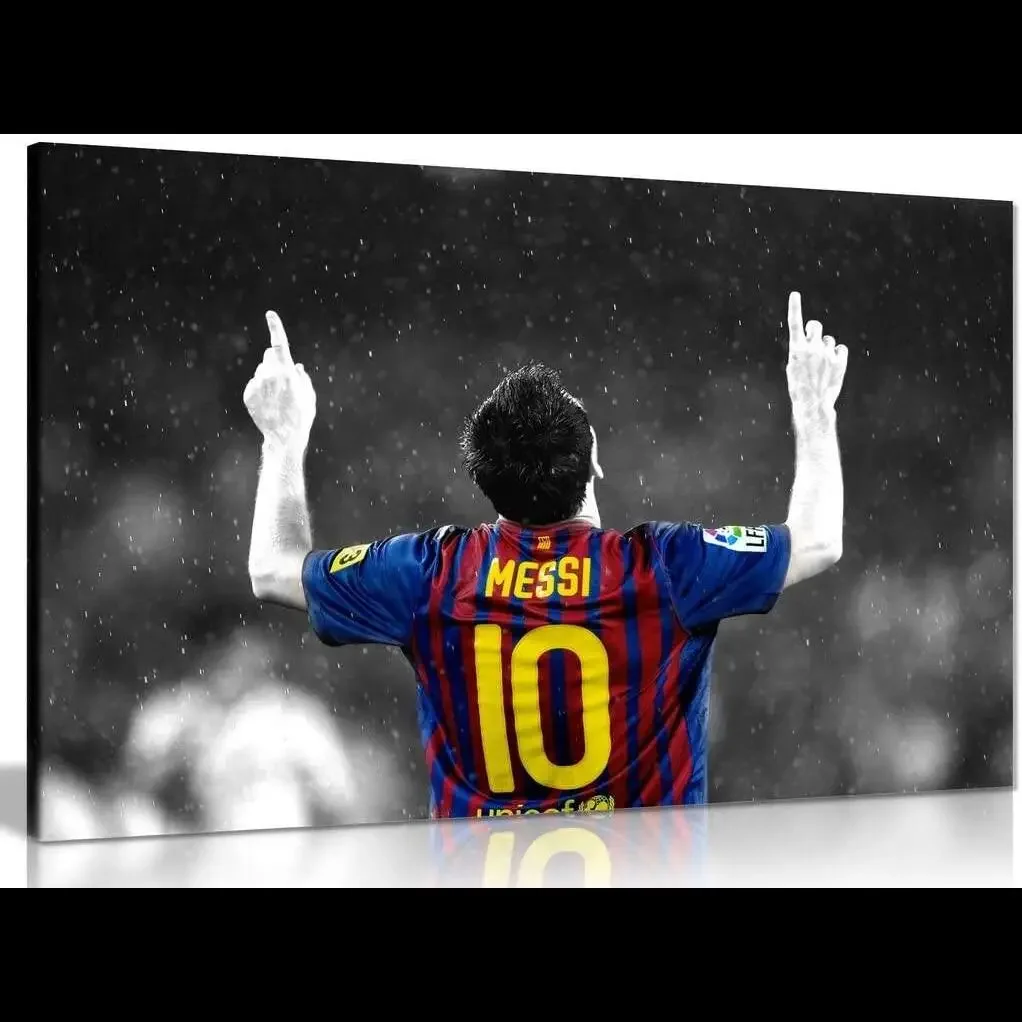 Lionel Messi Barcelona FC Canvas Wall Art Print  Premium Home Decor for Soccer Fans  Living Room  Office Wall Art