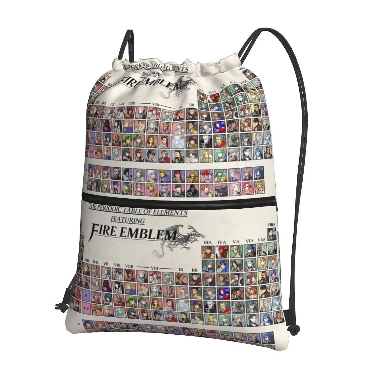 Periodic Table Fire Emblem Backpacks Portable Drawstring Bags Sports Bag Book Bags for Travel School