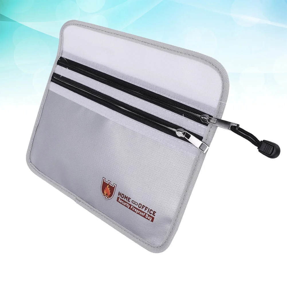 Fireproof File Bag Double Pockets Large Capacity Document Storage ganizer Smooth Zipper Flap Business Clutch Fireproof