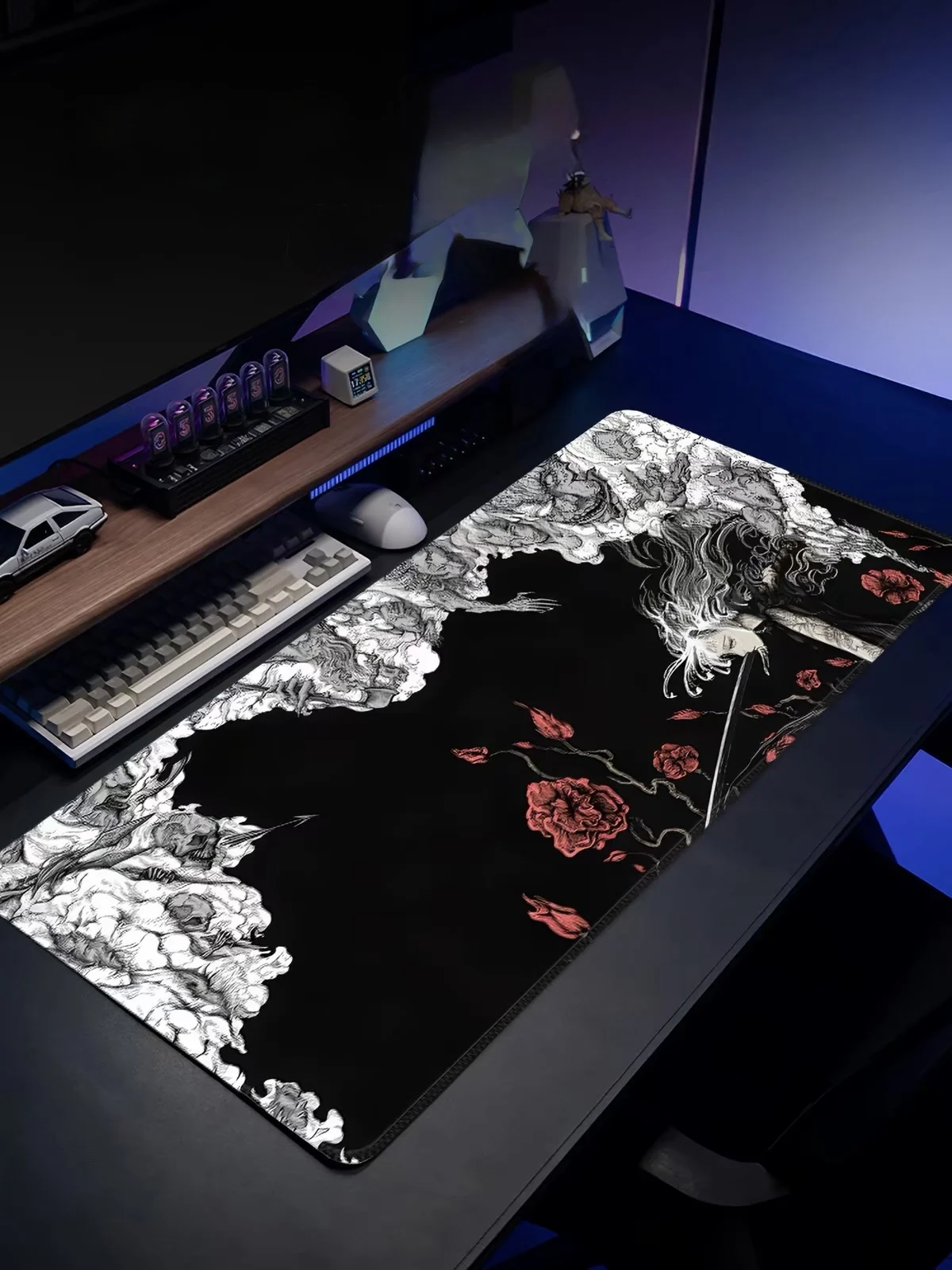 Black Angel Gaming Mouse Pad, Large Keyboard Mat, Gaming Desk Pad
