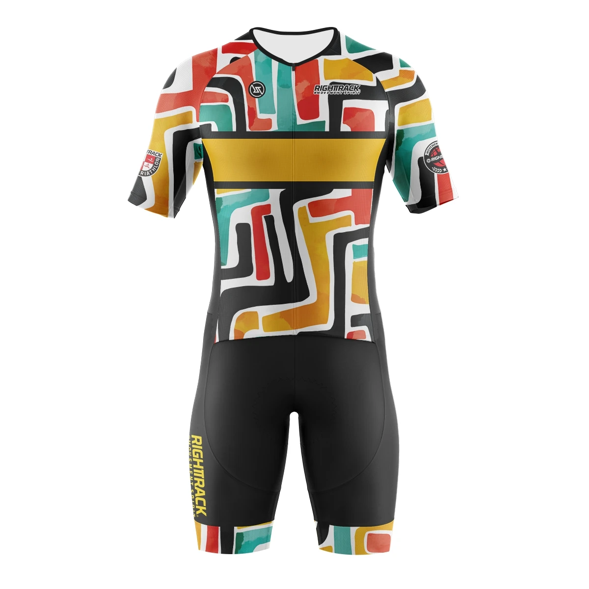 Triathlon Men\'s Professional Team Racing Suit Cycling Skin Suit  Jumpsuit Short Sleeve Jumpsuit Mountain Bike Riding Set