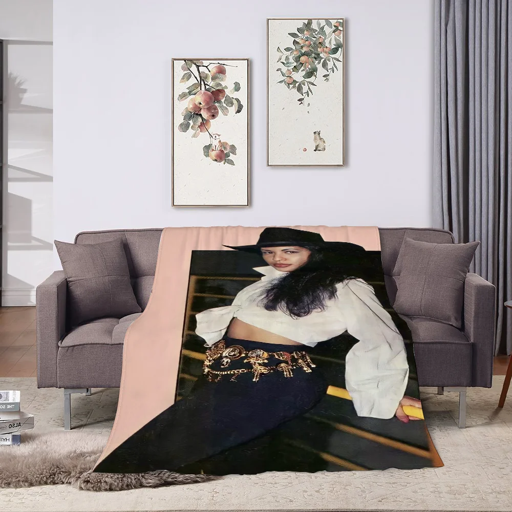 Selena Quintanilla Vintage Fluffy Soft Blankets & Throws Picnic Blanket Throw Blanket for Sofa Cobija Double Bed Blankets Plaid