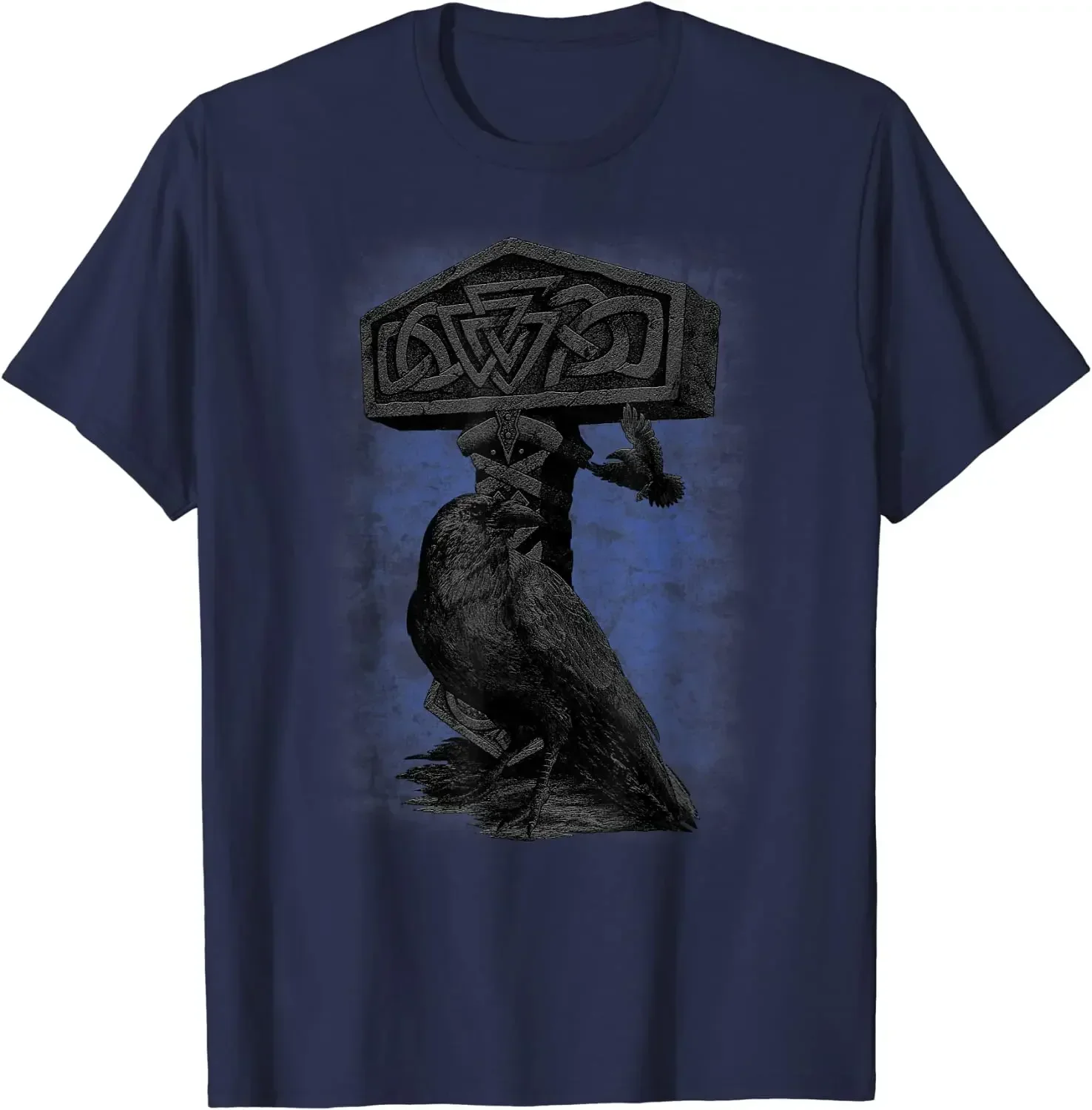 Norse Myth Thor Hammer Mjolnir Warriors Raven Pagan T-Shirt 100% Cotton O-Neck Short Sleeve Casual Mens T-shirt Size S-3XL
