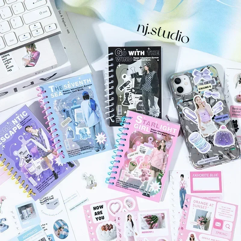 30 Sheet INS Girl's Scrapbook Sticker Fashion Cute Cartoon Pet Journaling Decal DIY Decor Phone Case Laptop Sticker Kids Gift